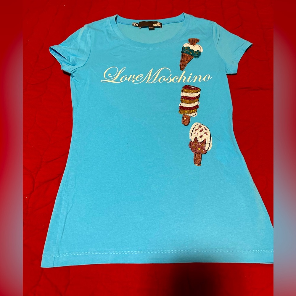Love Moschino sequin patch T-shirt
